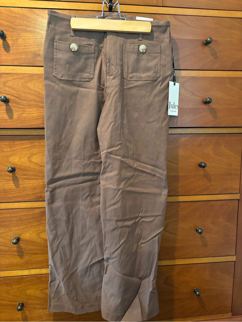 Jules & Leopold Brown Women's Chinos with Buttoned Back Pockets
